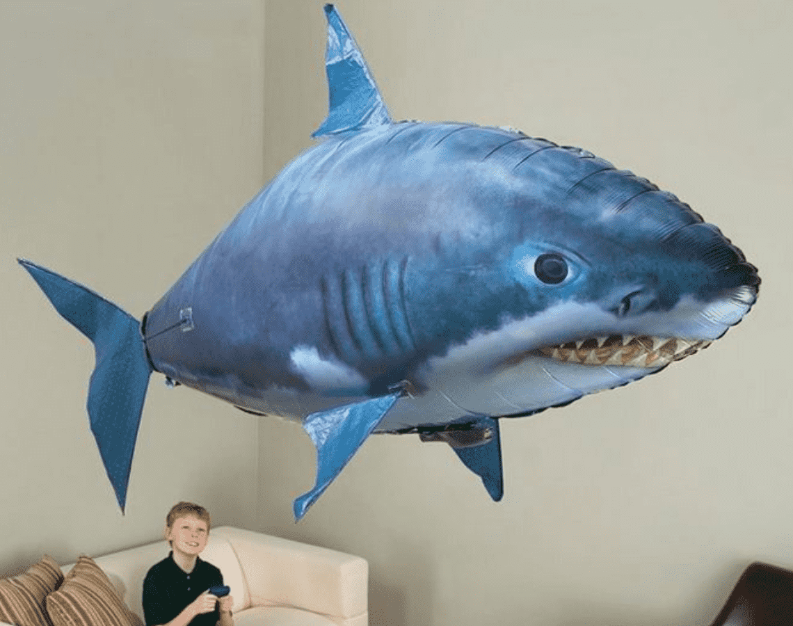 Remote control shark balloon.